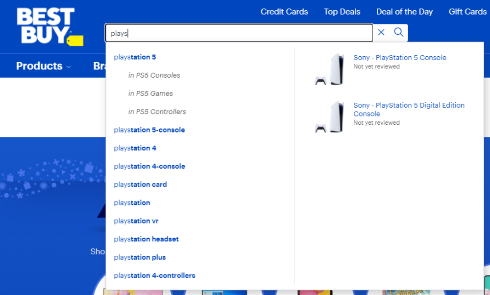 Search Autocomplete on Best Buy