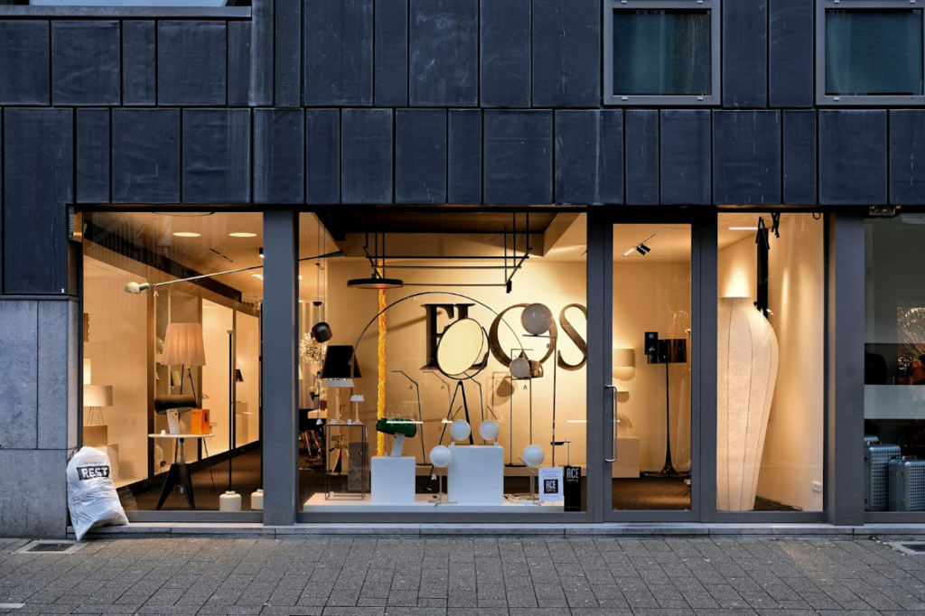 Example of an interior design store front with a consistent theme